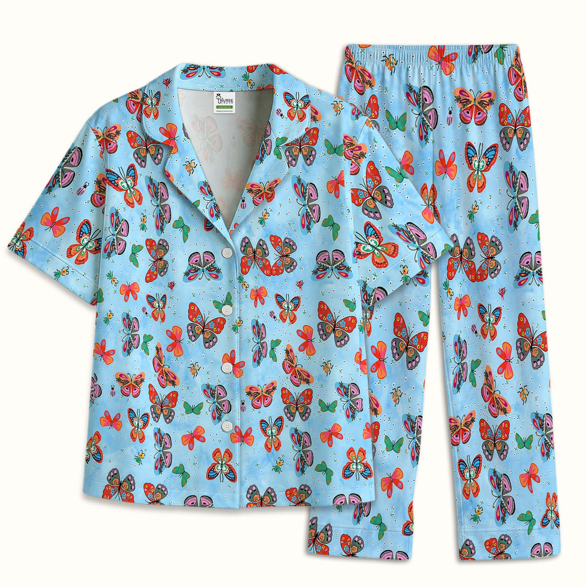 Colorful Butterfly Garden Pajama Set