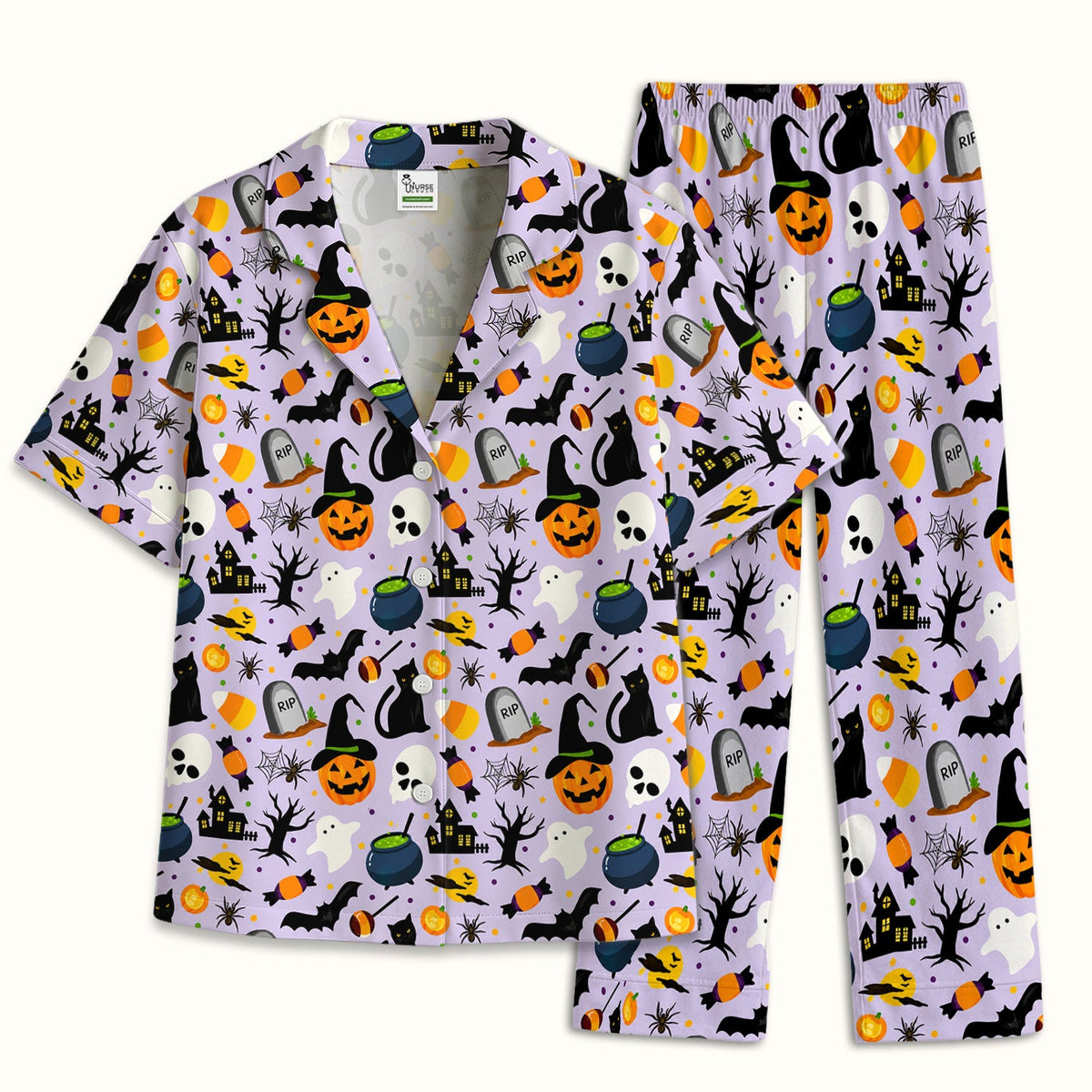 Ghost Pumpkin Witch Pajama Set - Halloween Gift For Nurse