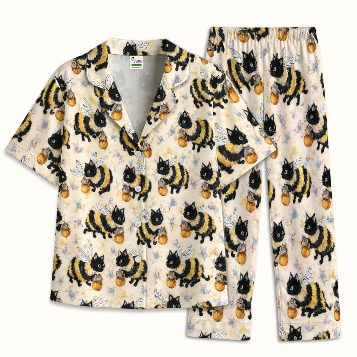 Adorable Bumblebee Cat Honey Jar Pajama Set