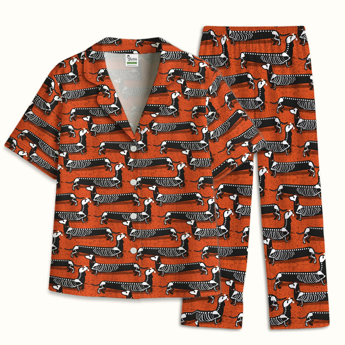X-Ray Dachshund Skeleton Pajama Set