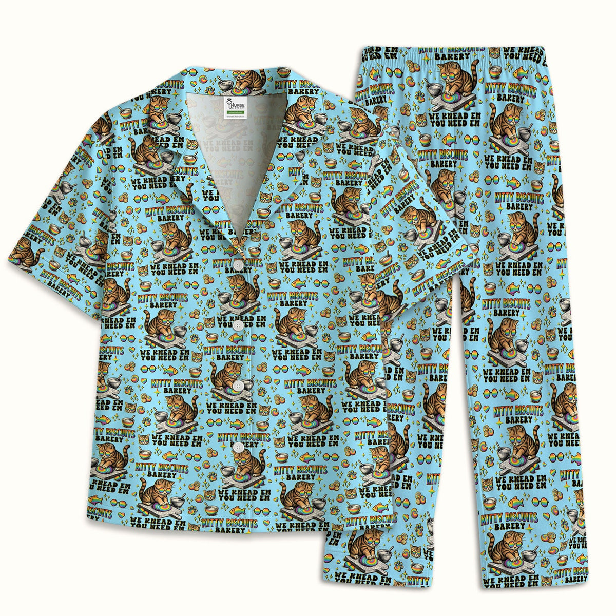 Pride Nurse Cat Baking Pajama Set