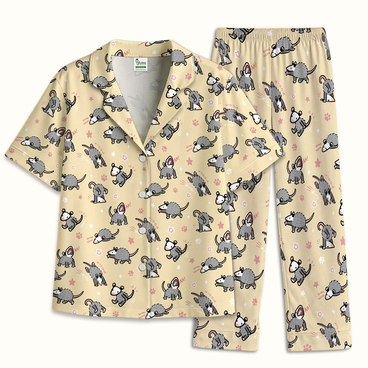 Cartoon Opossum Pajama Set