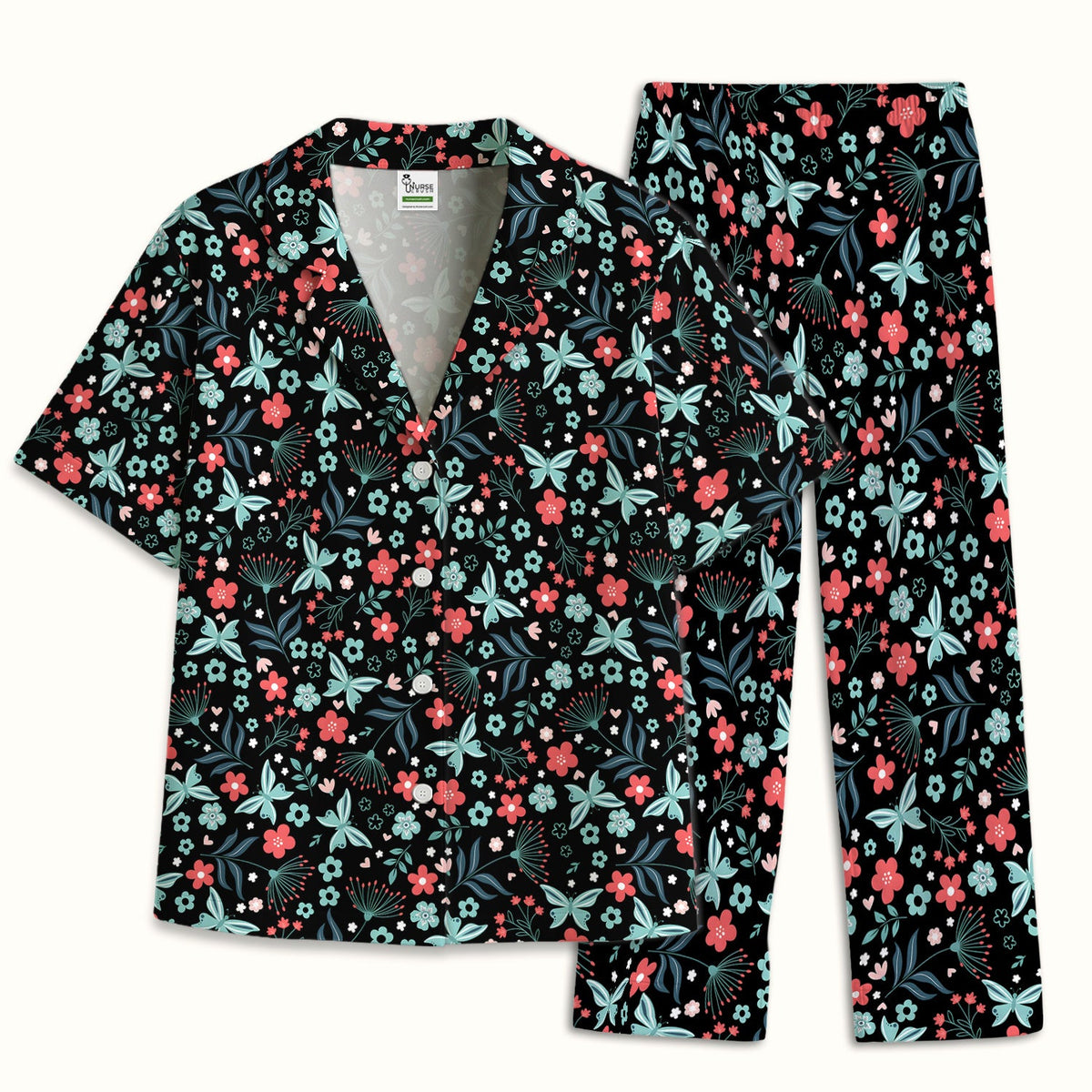 Floral Butterfly Garden Pajama Set