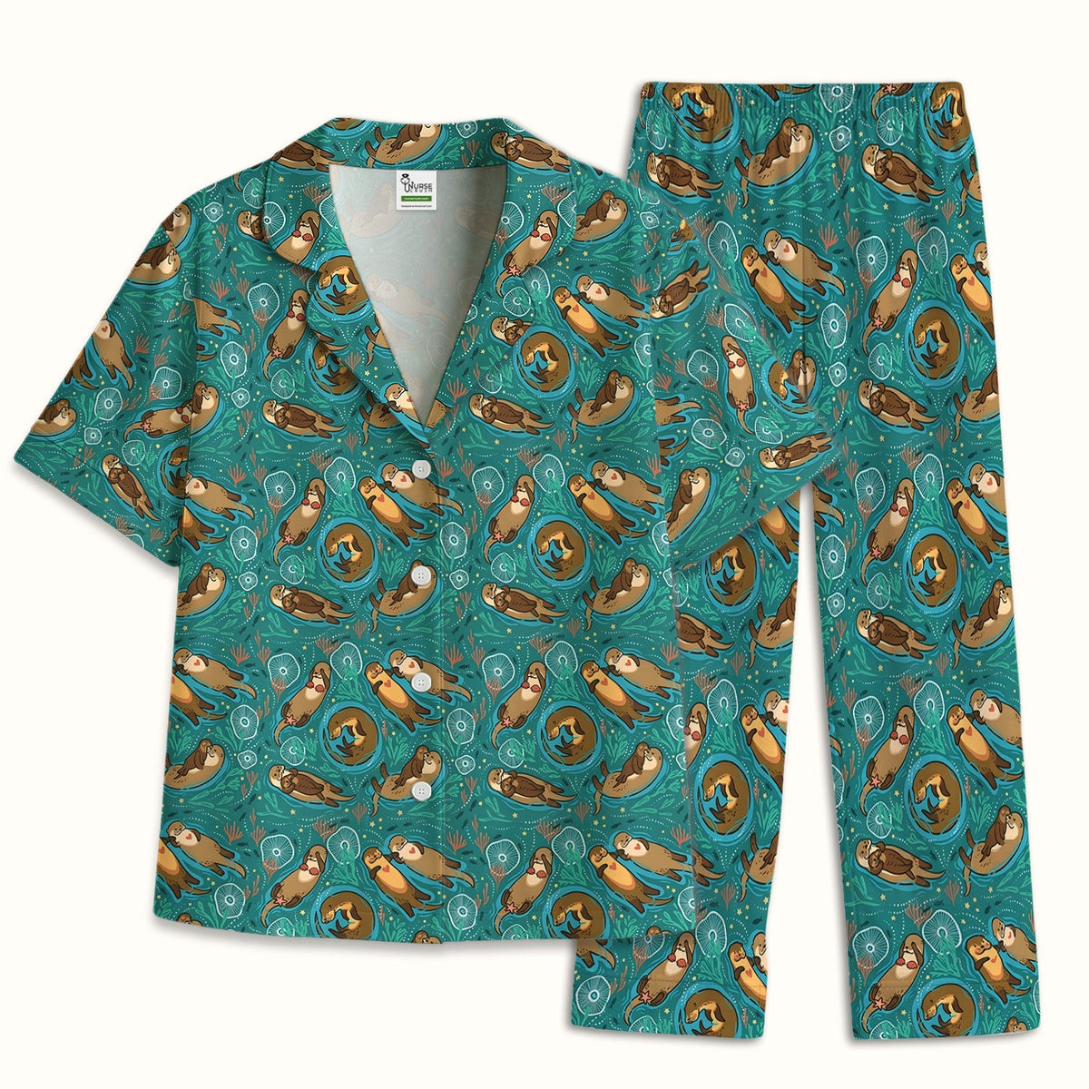 Sea Otter Floating Ocean Pajama Set