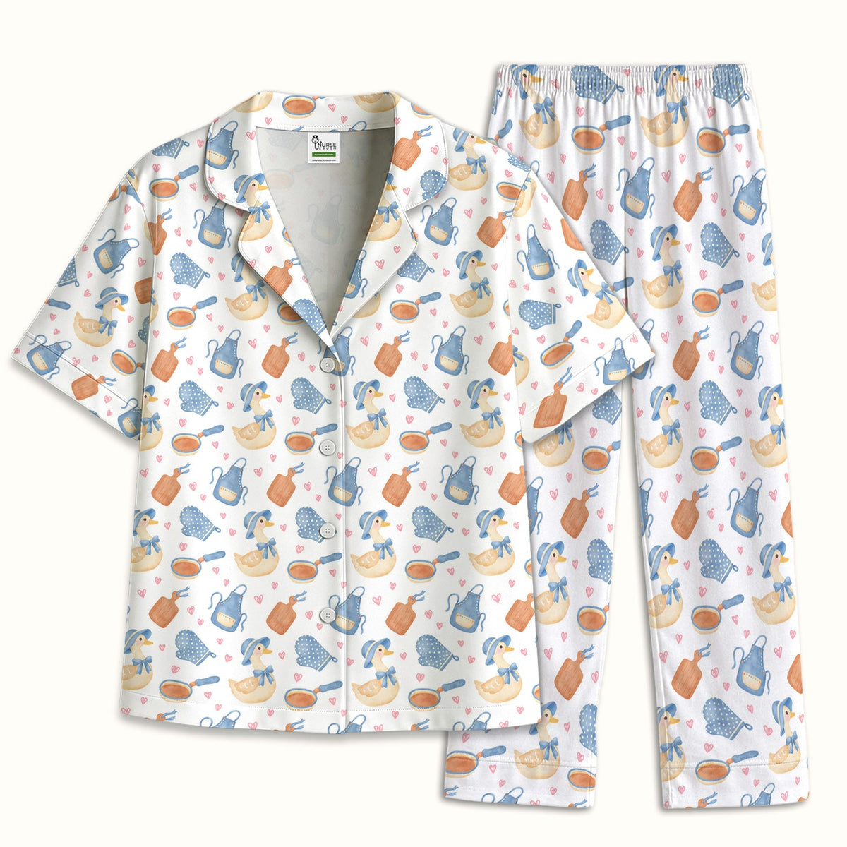 Duck Apron Kitchen Utensil Nurse Pajama Set