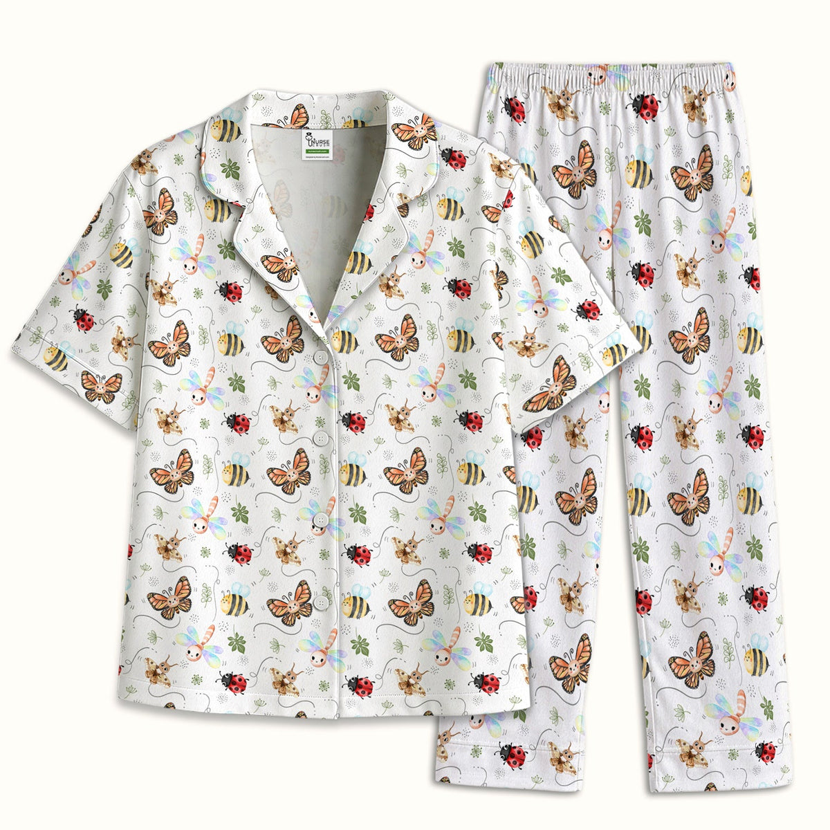 Colorful Garden Insect Pajama Set