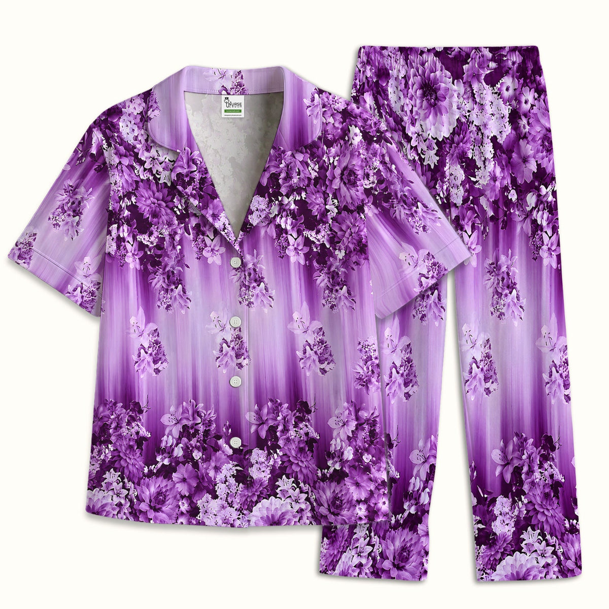 Purple Blossom Garden Pajama Set