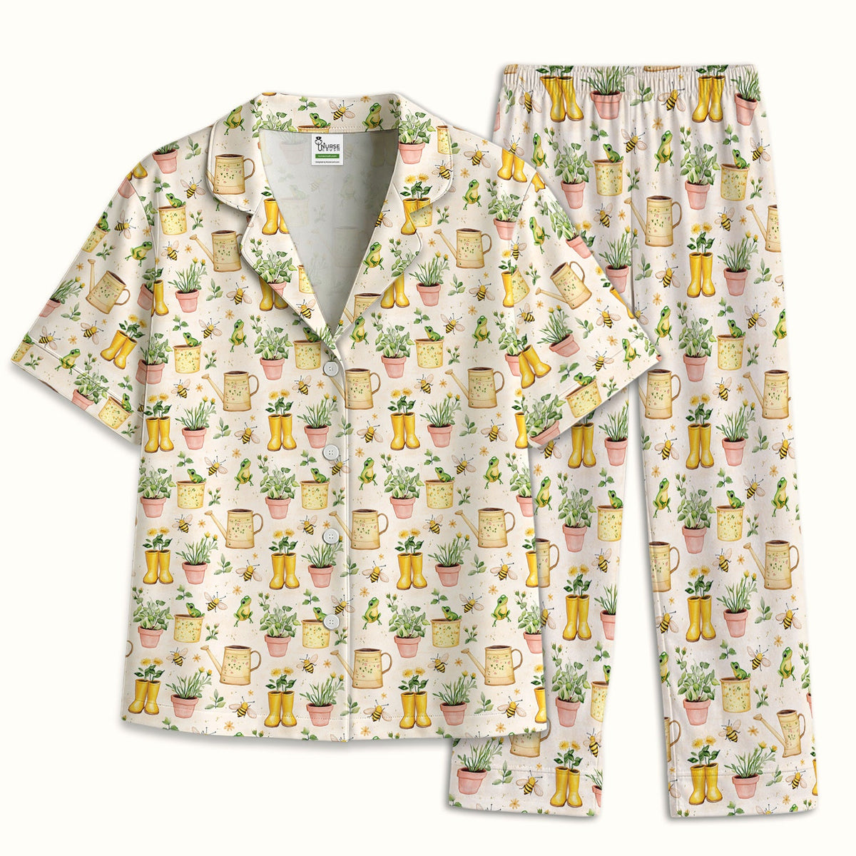Frog And Bee Garden Pajama Set