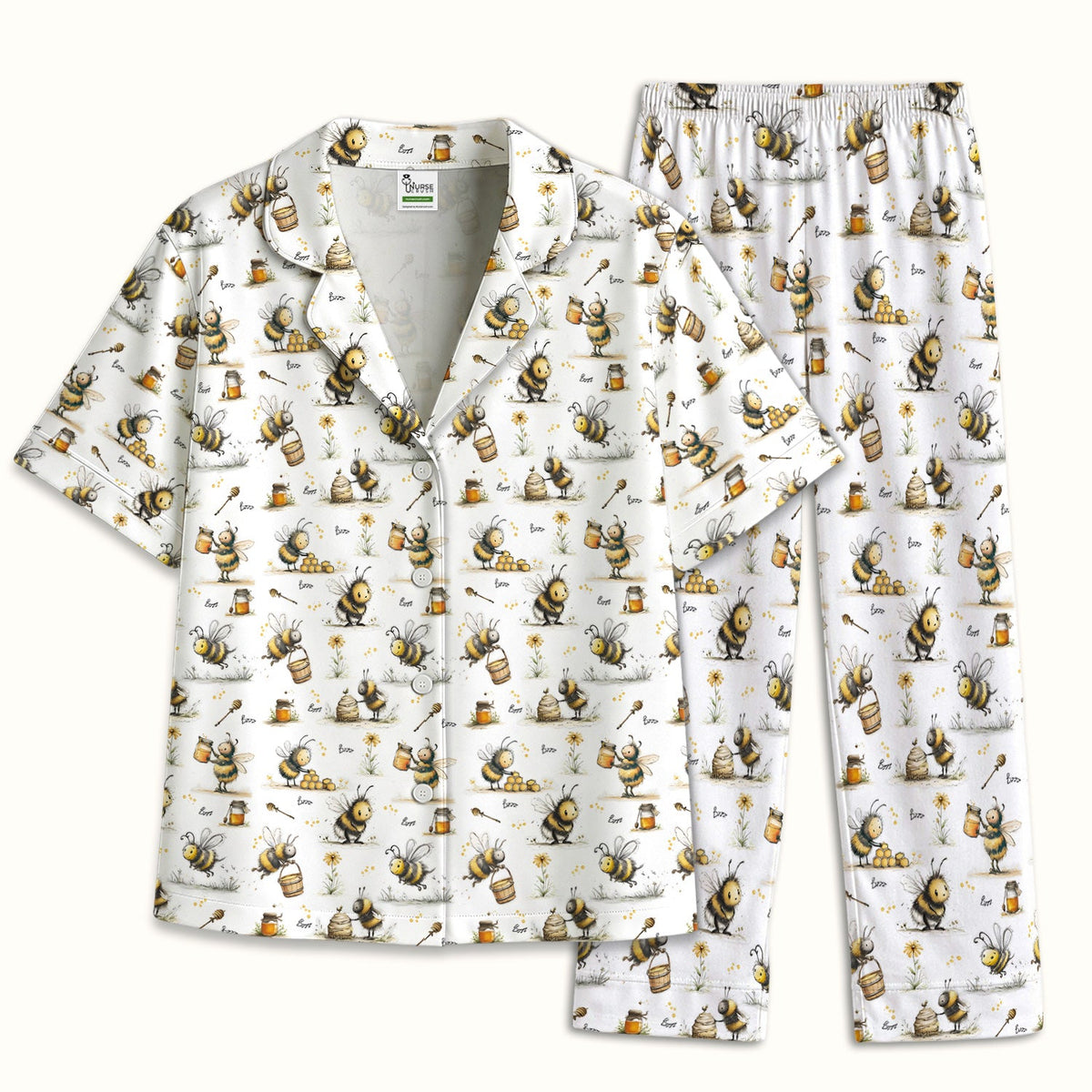 Honey Bee Jar Garden Pajama Set
