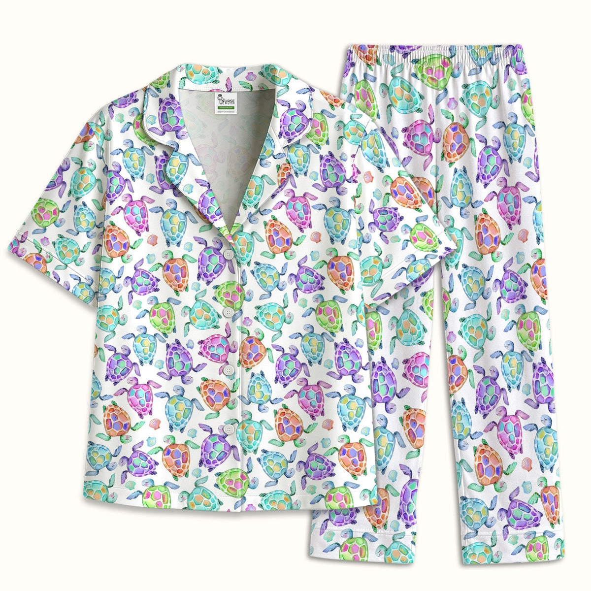 Colorful Sea Turtle Shell Pajama Set