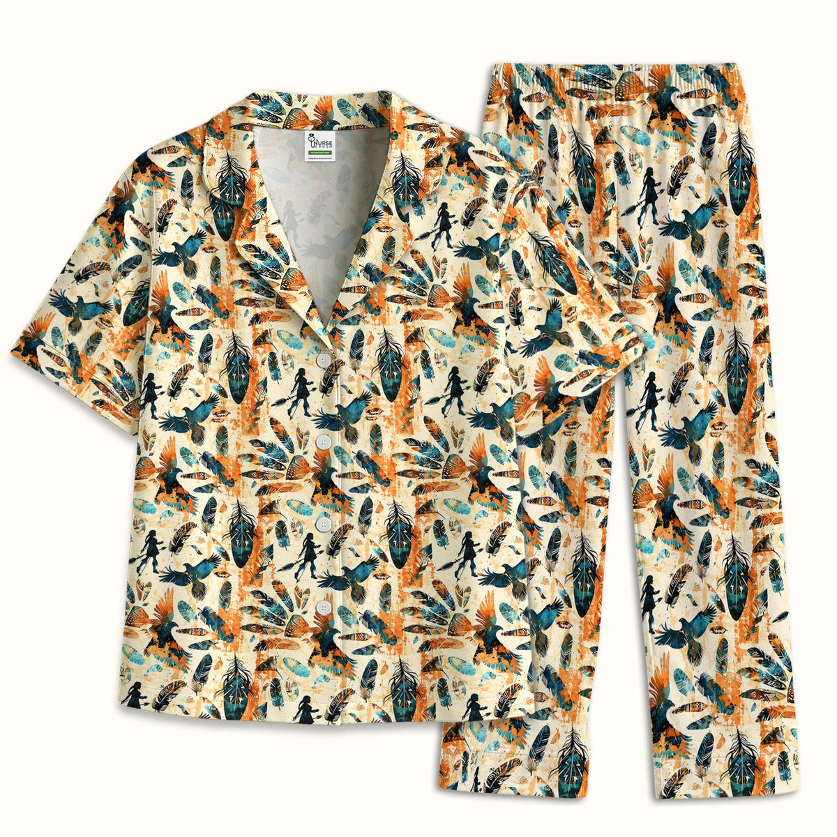 Feather Birds Tribal Pajama Set