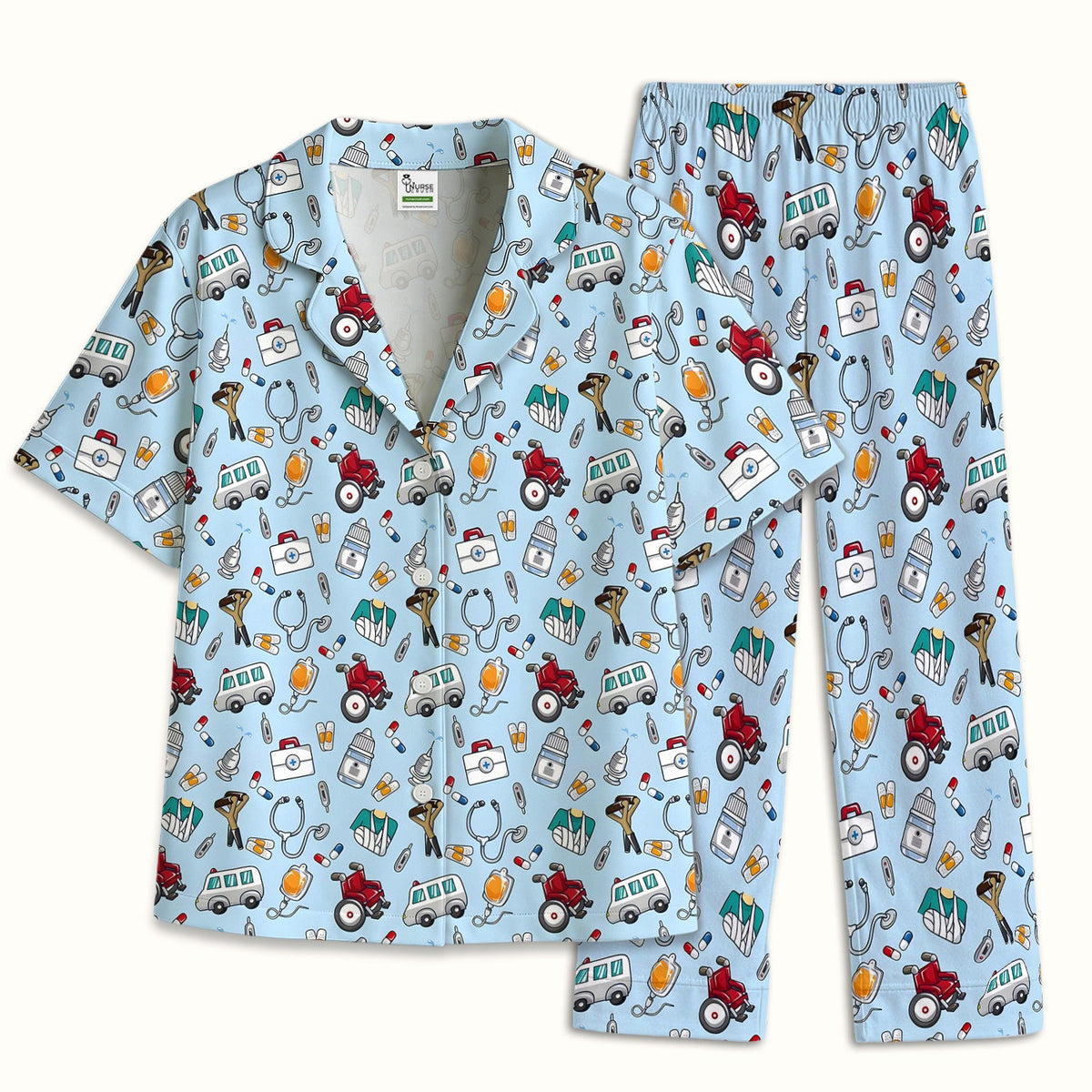 Medical Tools Emergency Transport Nurse Pajama Set