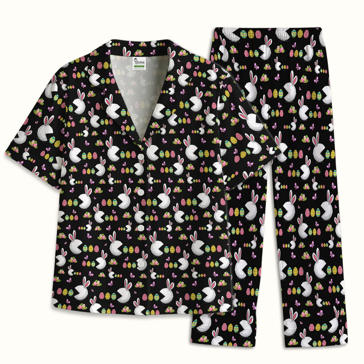 Personalized Easter Bunny Colorful Eggs Pajama Set