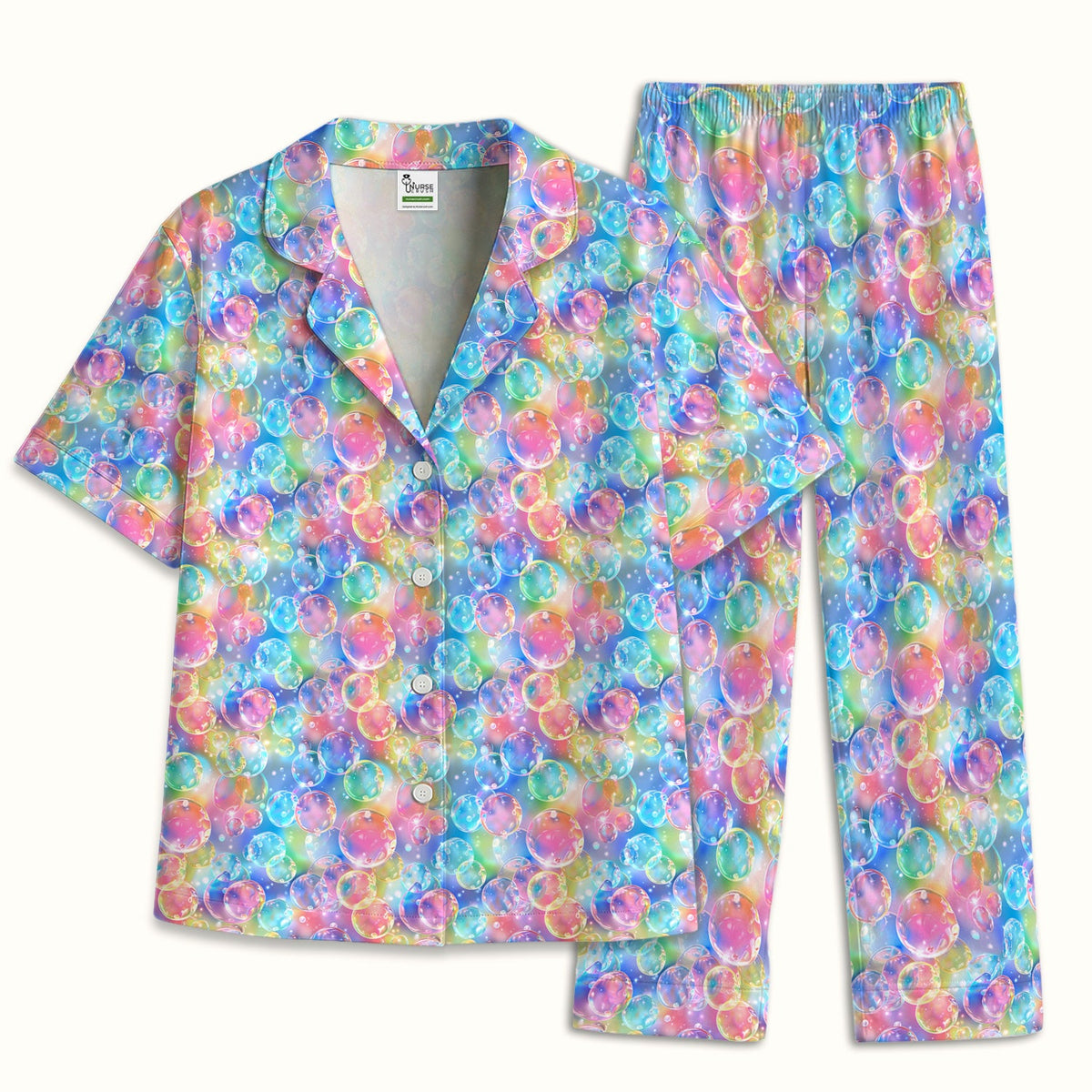 Colorful Floating Soap Bubble Pajama Set