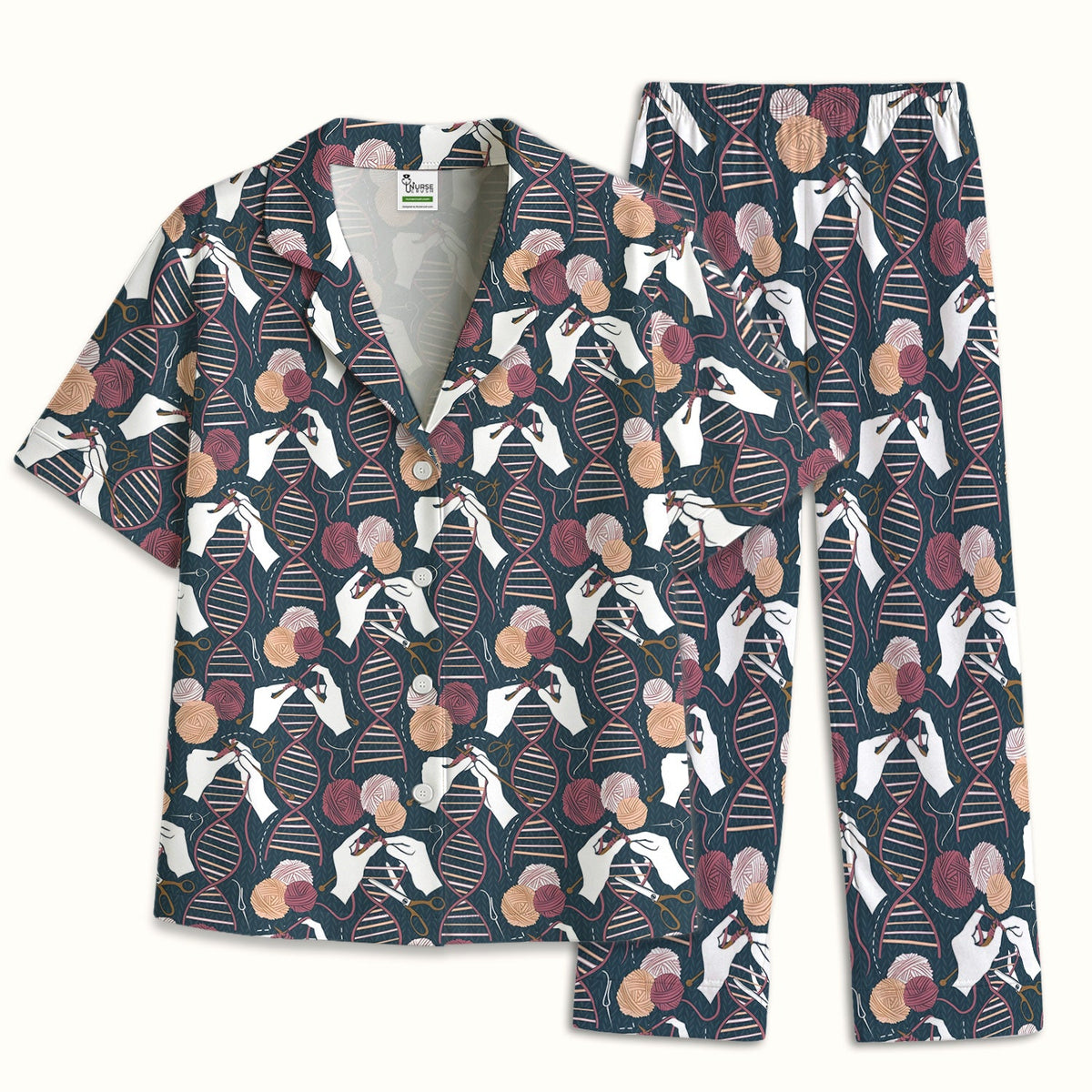 DNA Helix Yarn Nurse Pajama Set