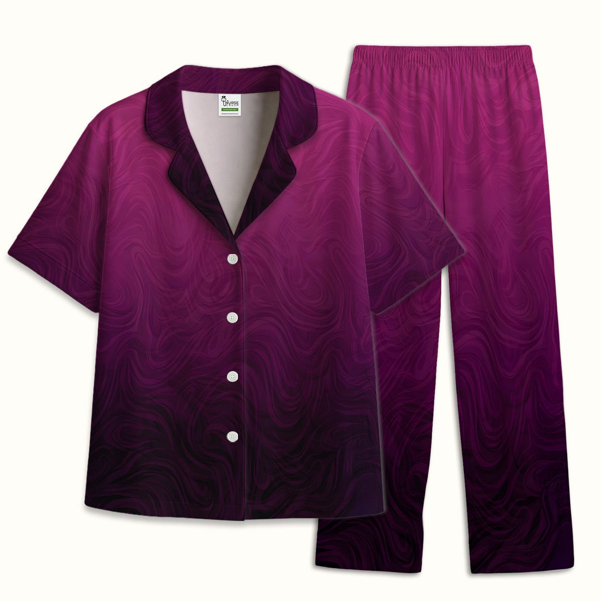 Abstract Swirl Ombre Pajama Set