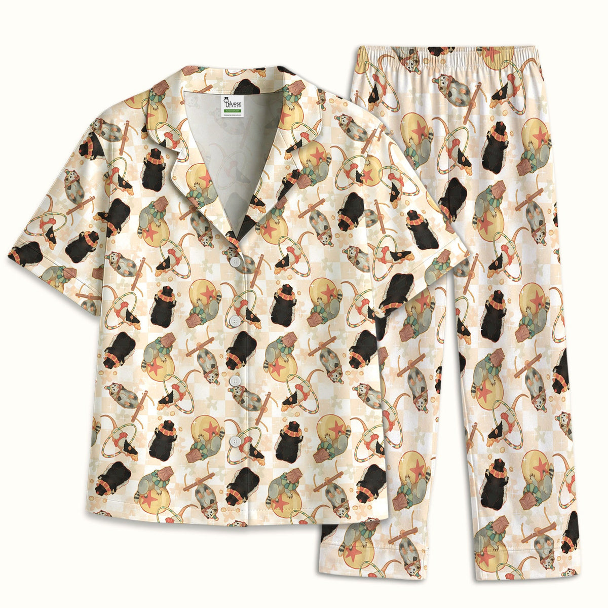 Circus Mouse Acrobat Nurse Pajama Set