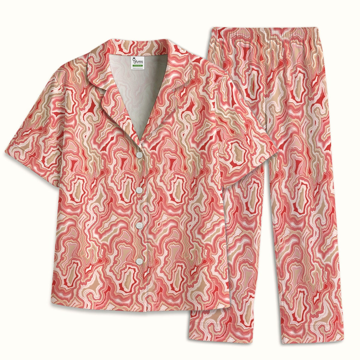 Pink Marble Swirl Pajama Set