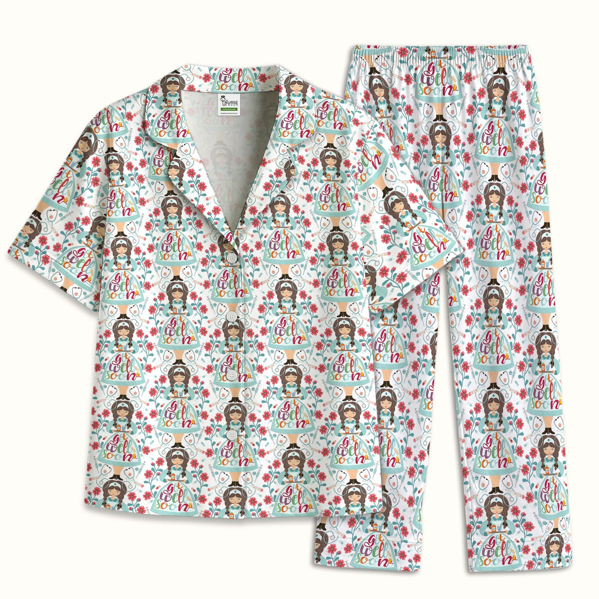 Get Well Soon Girl Floral Pajama Set