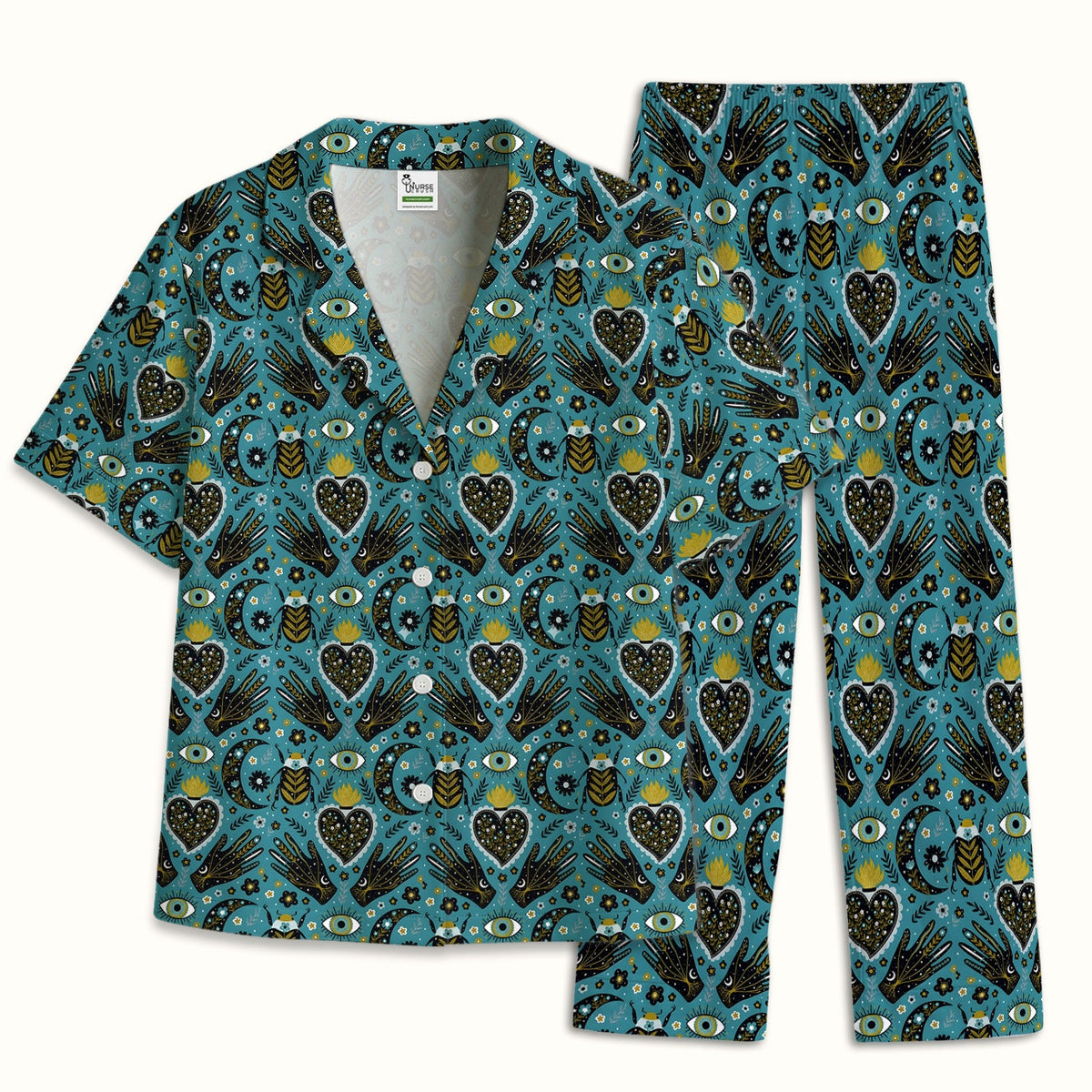 Mystic Celestial Heart Evil Eye Pajama Set
