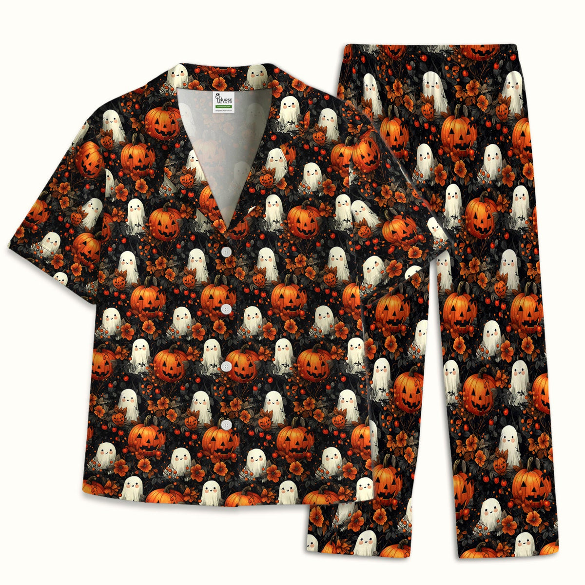 Spooky Ghost Pumpkin Pajama Set