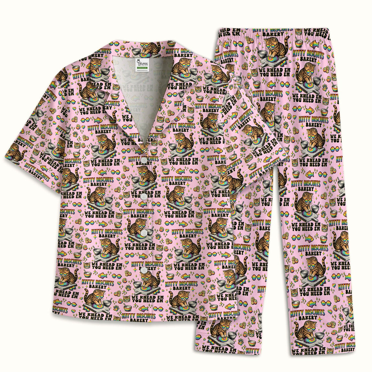 Pride Nurse Cat Baking Pajama Set