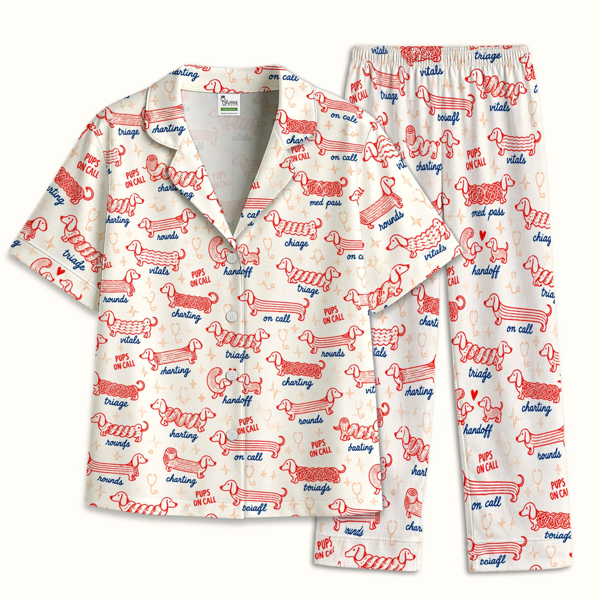 Pups On Call Dachshund Nurse Pajama Set