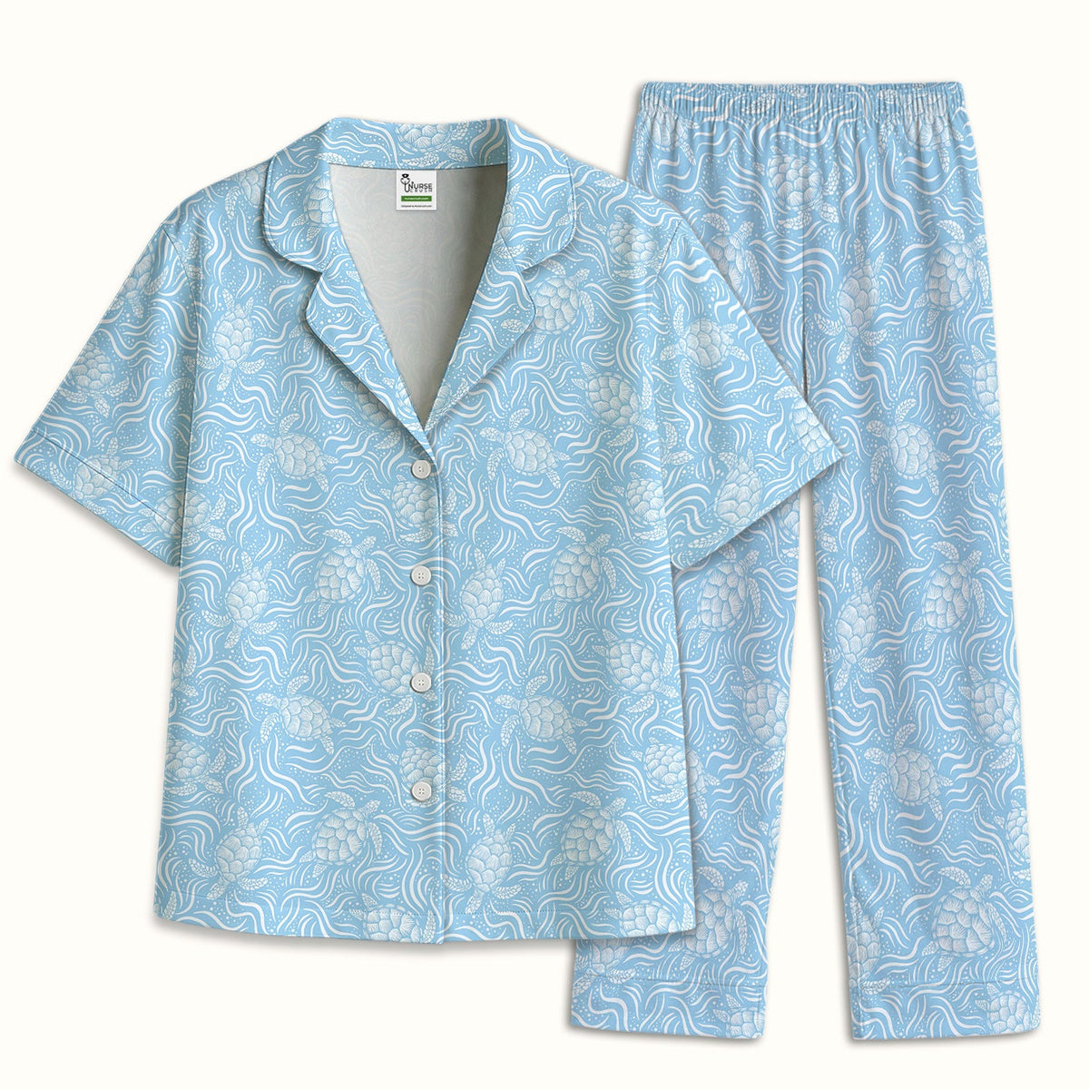 Ocean Sea Turtle Waves Pajama Set