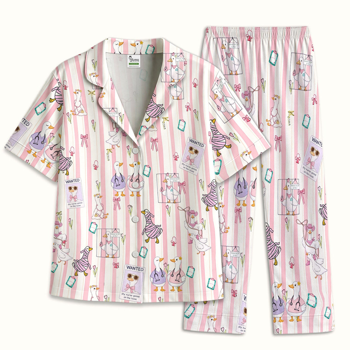 Duck Stripe Pajama Set