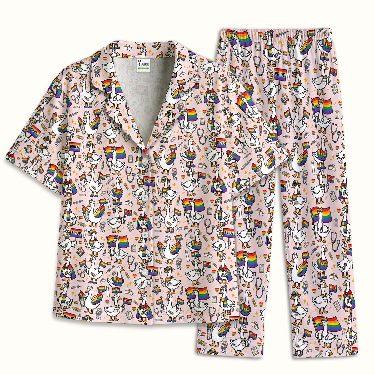 LGBT Pride Nurse Duck Pajama Set