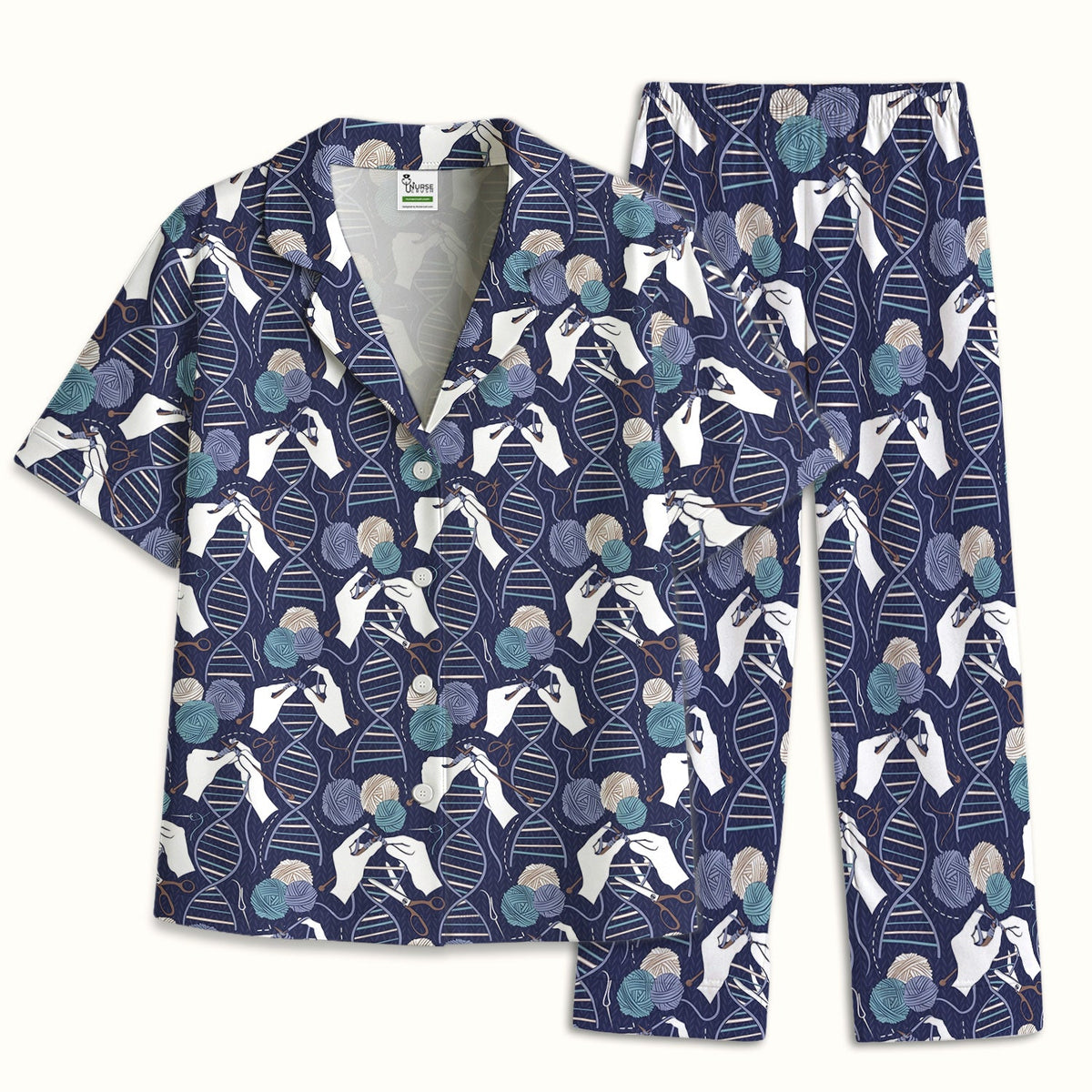 DNA Helix Yarn Nurse Pajama Set