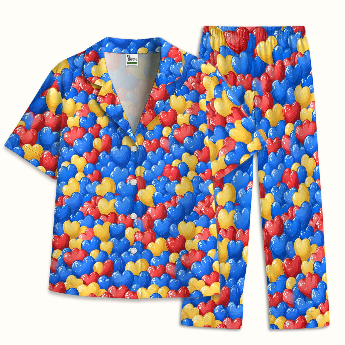 Colorful Autism Heart Pajama Set