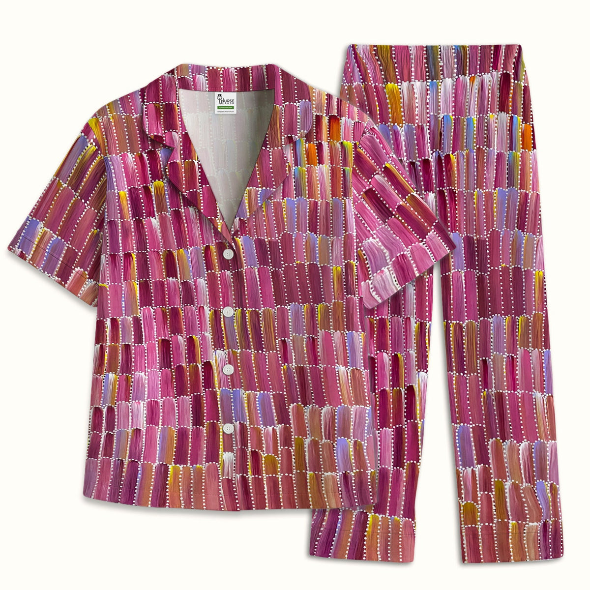 Colorful Abstract Brushstroke Dotted Pajama Set