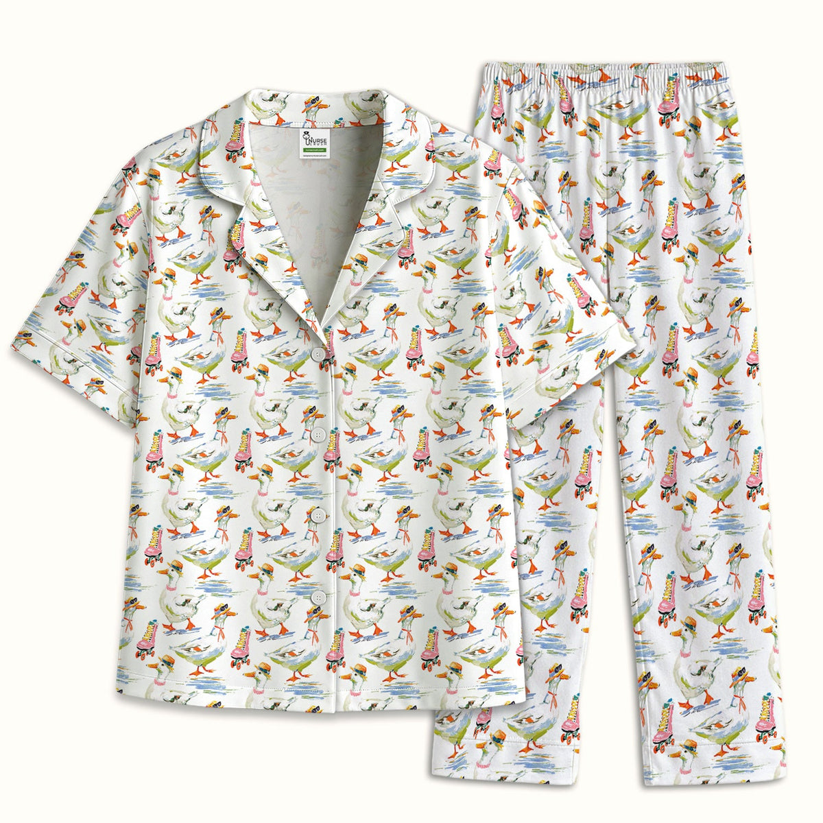 Roller Skating Goose Pajama Set
