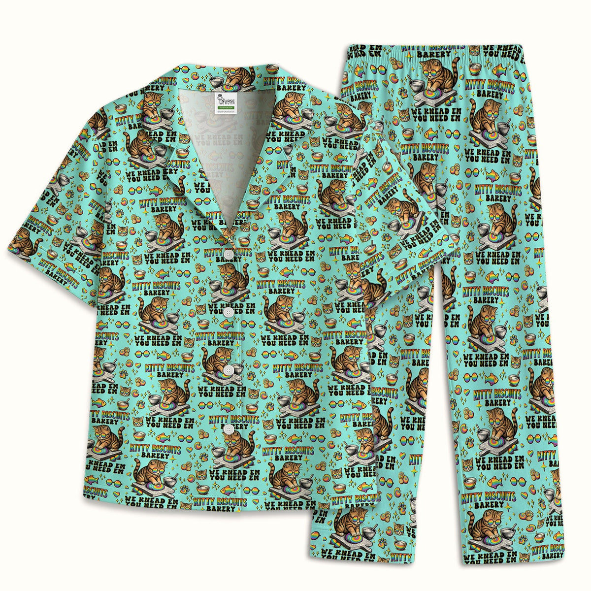 Pride Nurse Cat Baking Pajama Set