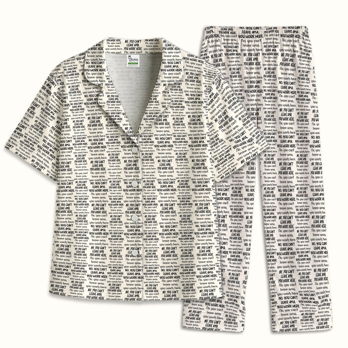Repeating Work Quote Pajama Set