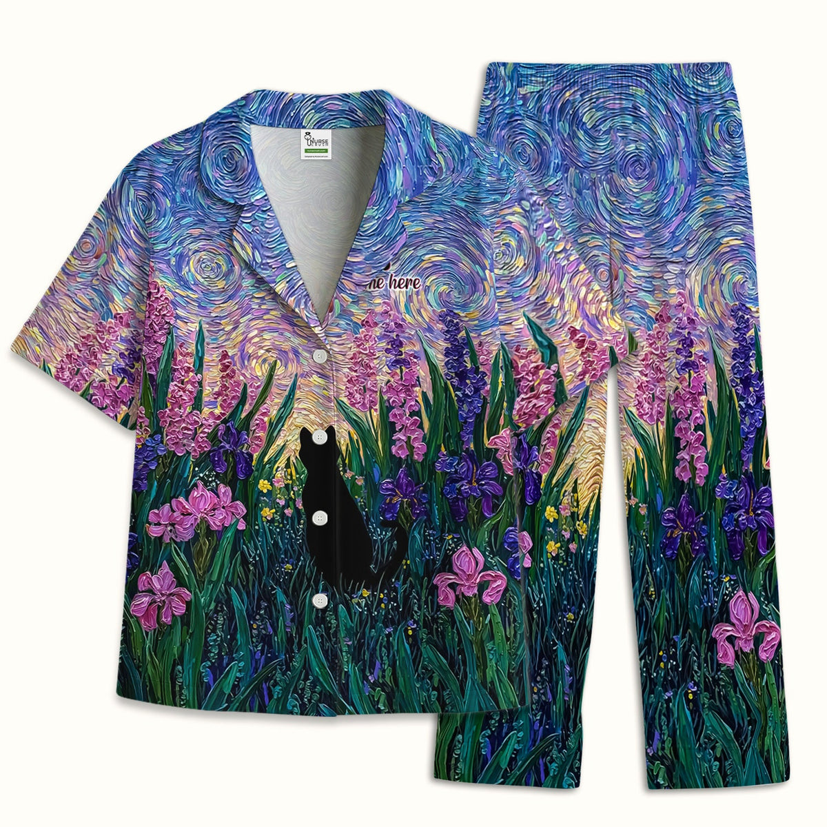 Cat Starry Sky Nurse Pajama Set