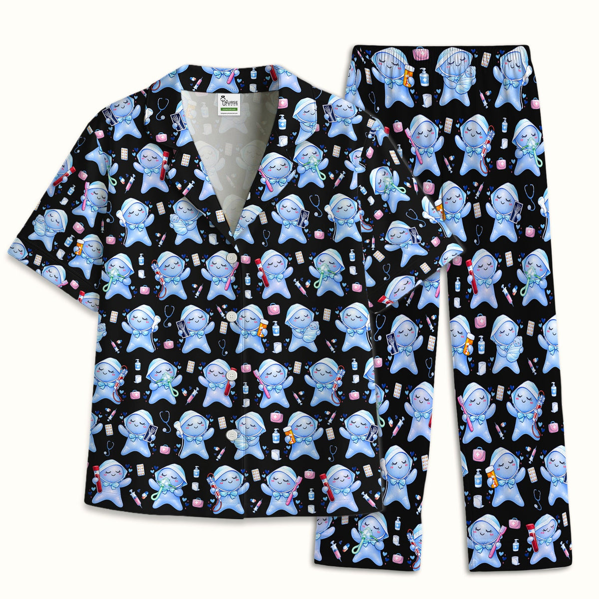 Dental Tooth Character Nurse Pajama Set