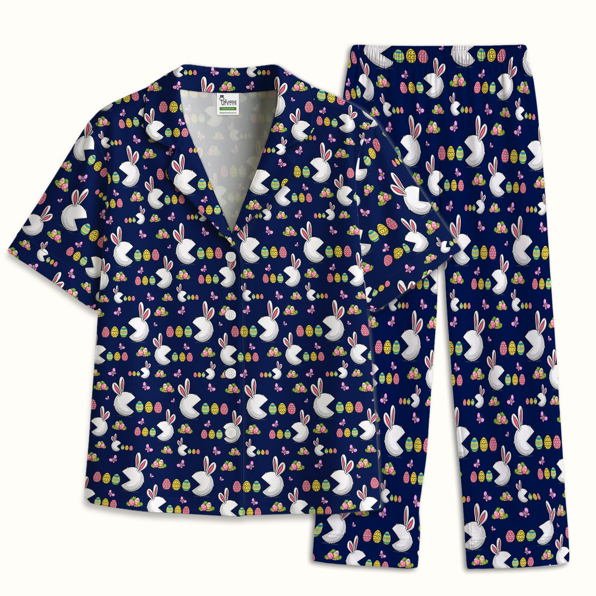 Personalized Easter Bunny Colorful Eggs Pajama Set