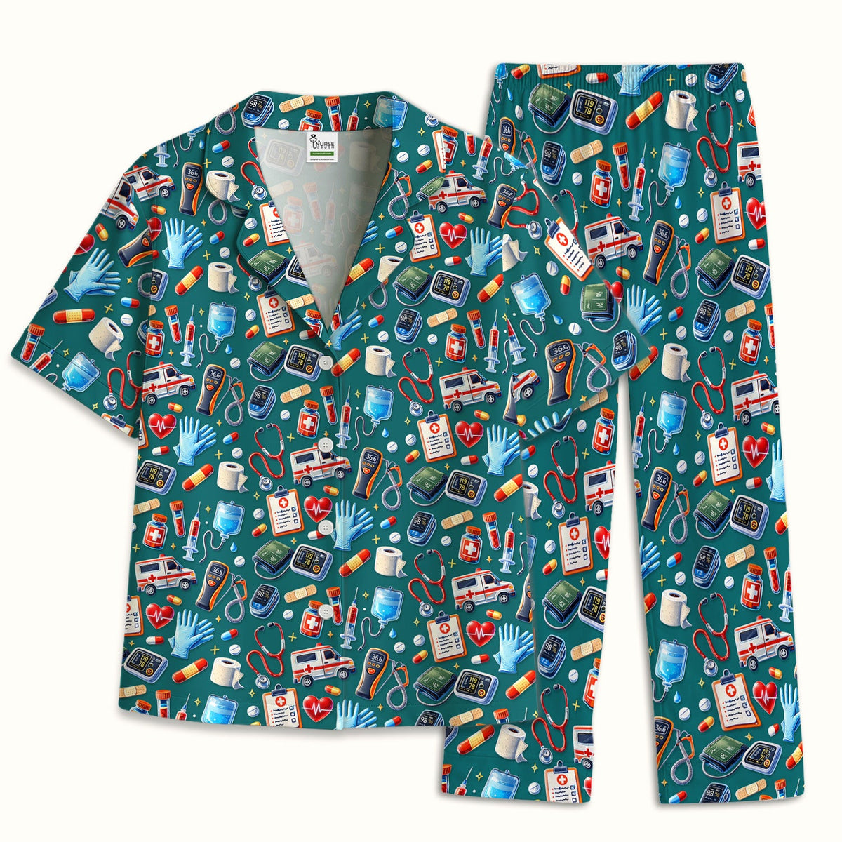 Ambulance Stethoscope Tools Pajama Set