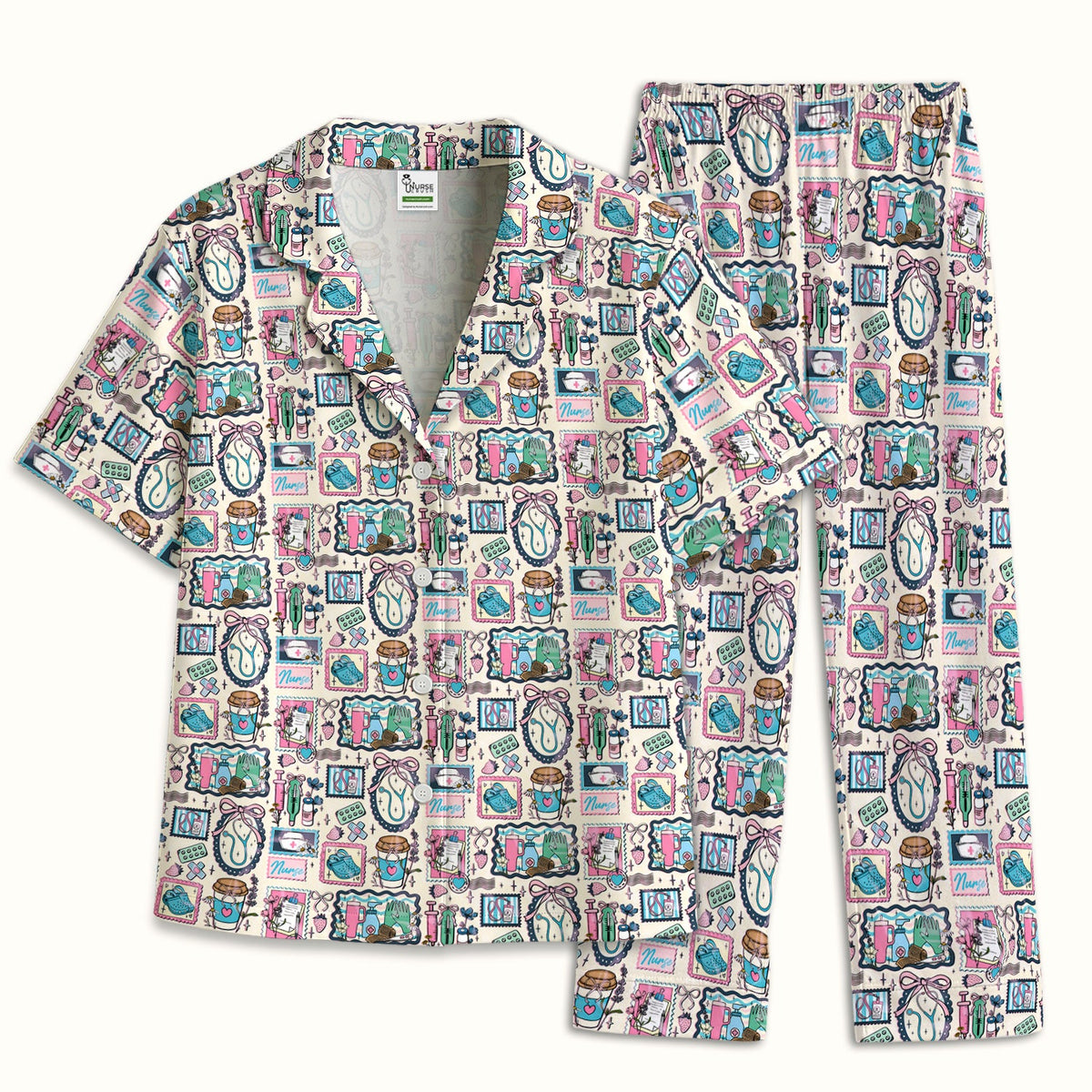 Stethoscope Syringe Frame Pajama Set