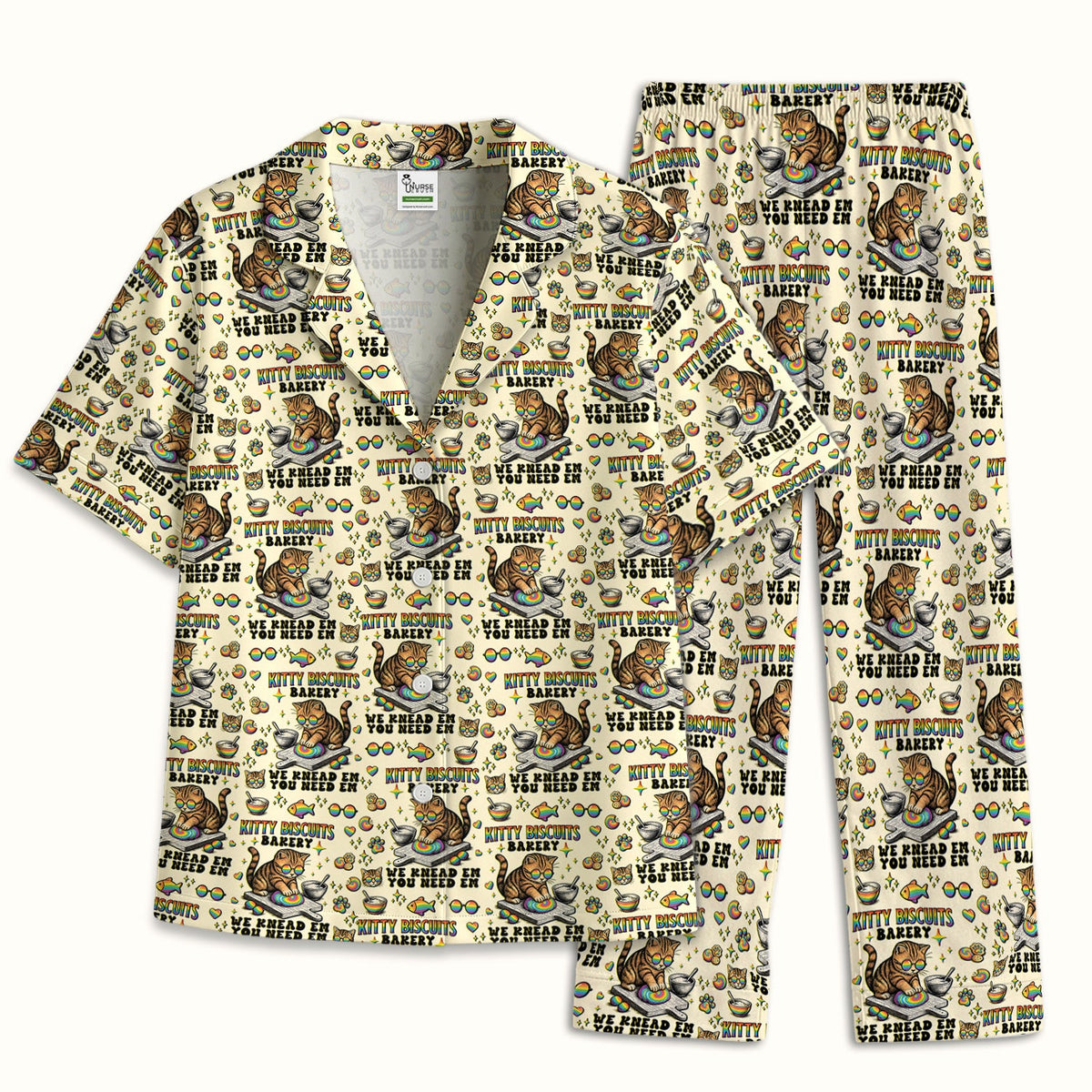 Pride Nurse Cat Baking Pajama Set