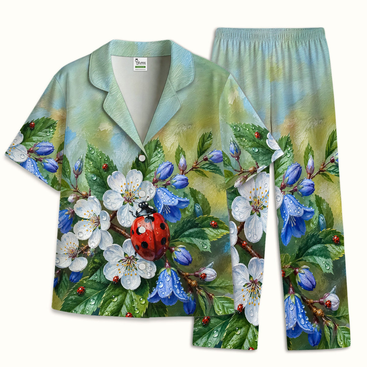 Ladybug Blossom Garden Pajama Set