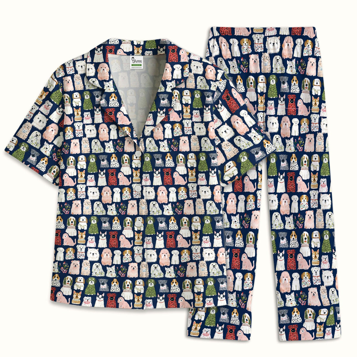 Dog Breeds Nurse Pajama Set