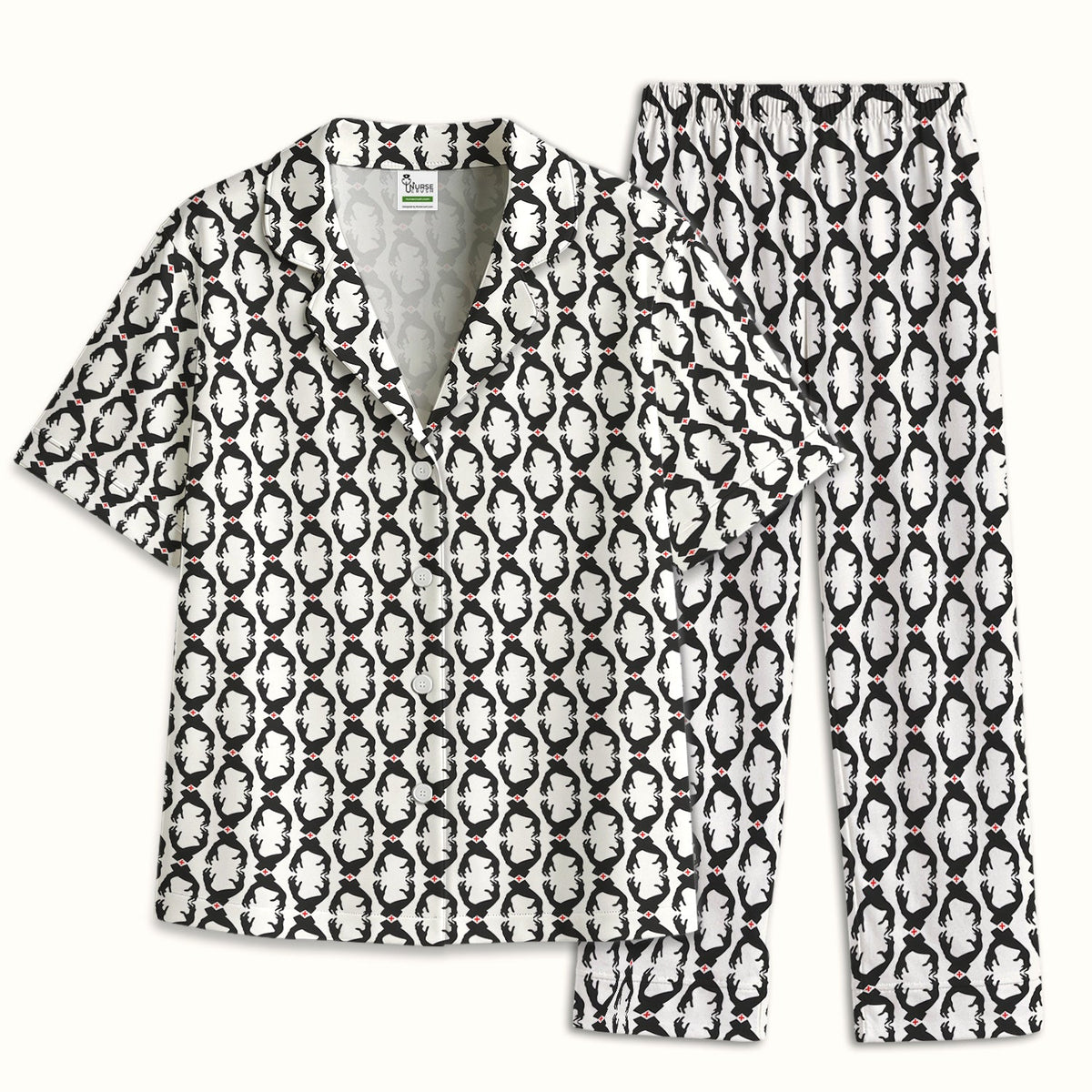 Creepy Hands Black White Red Pajama Set