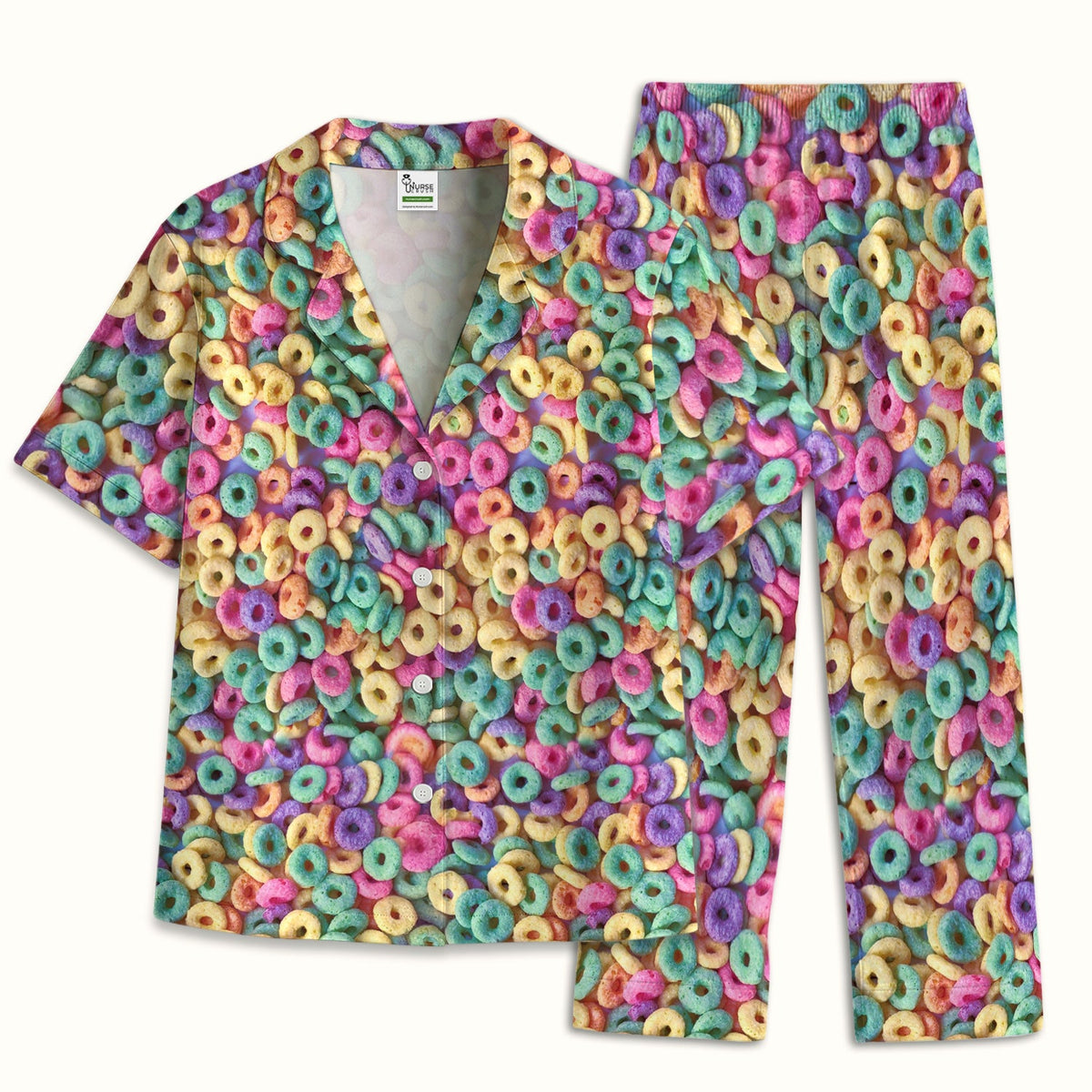 Colorful Cereal Loops Pajama Set