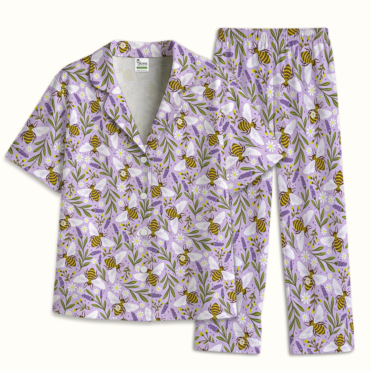 Lavender Bee Floral Pajama Set