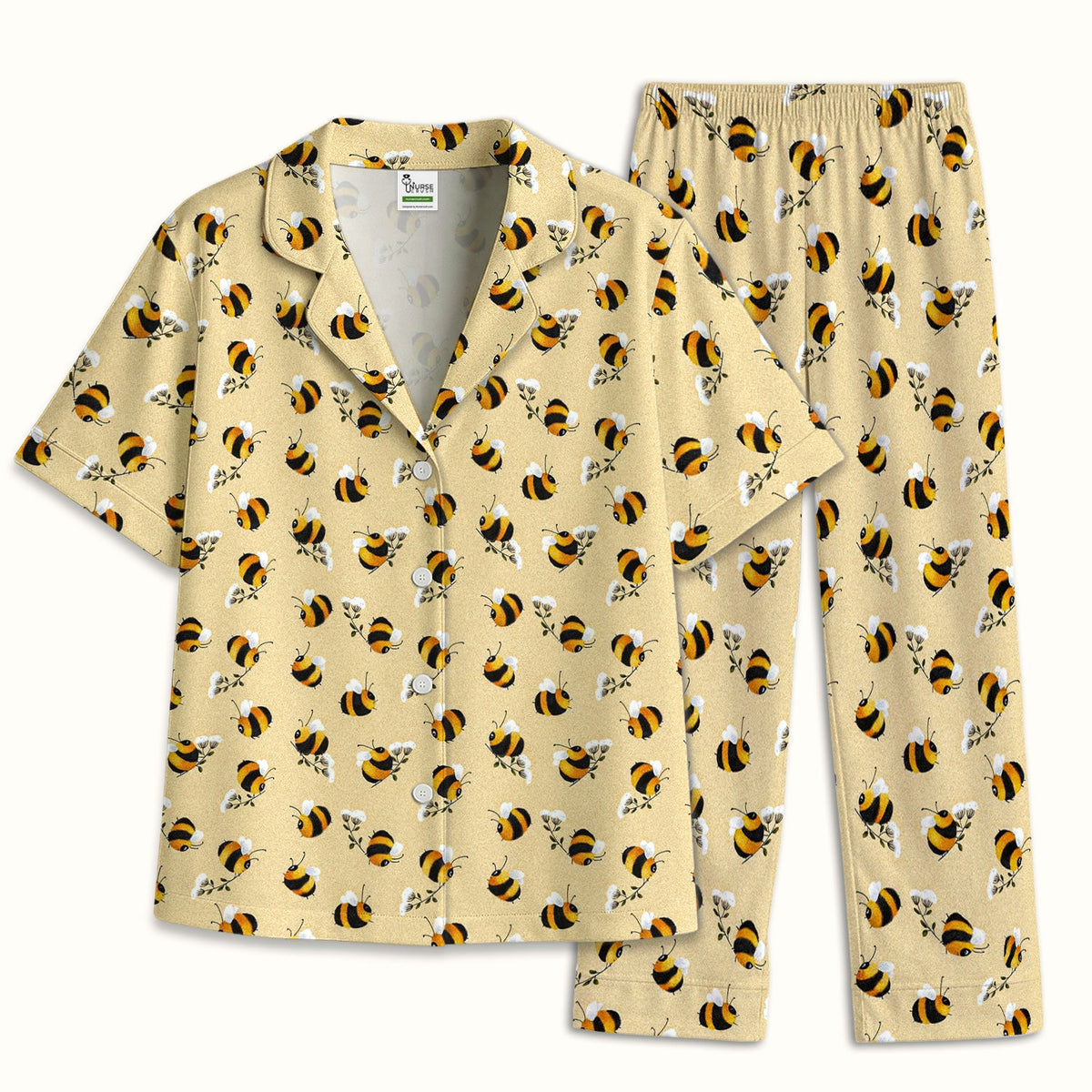Cute Bumble Bee Blossom Pajama Set