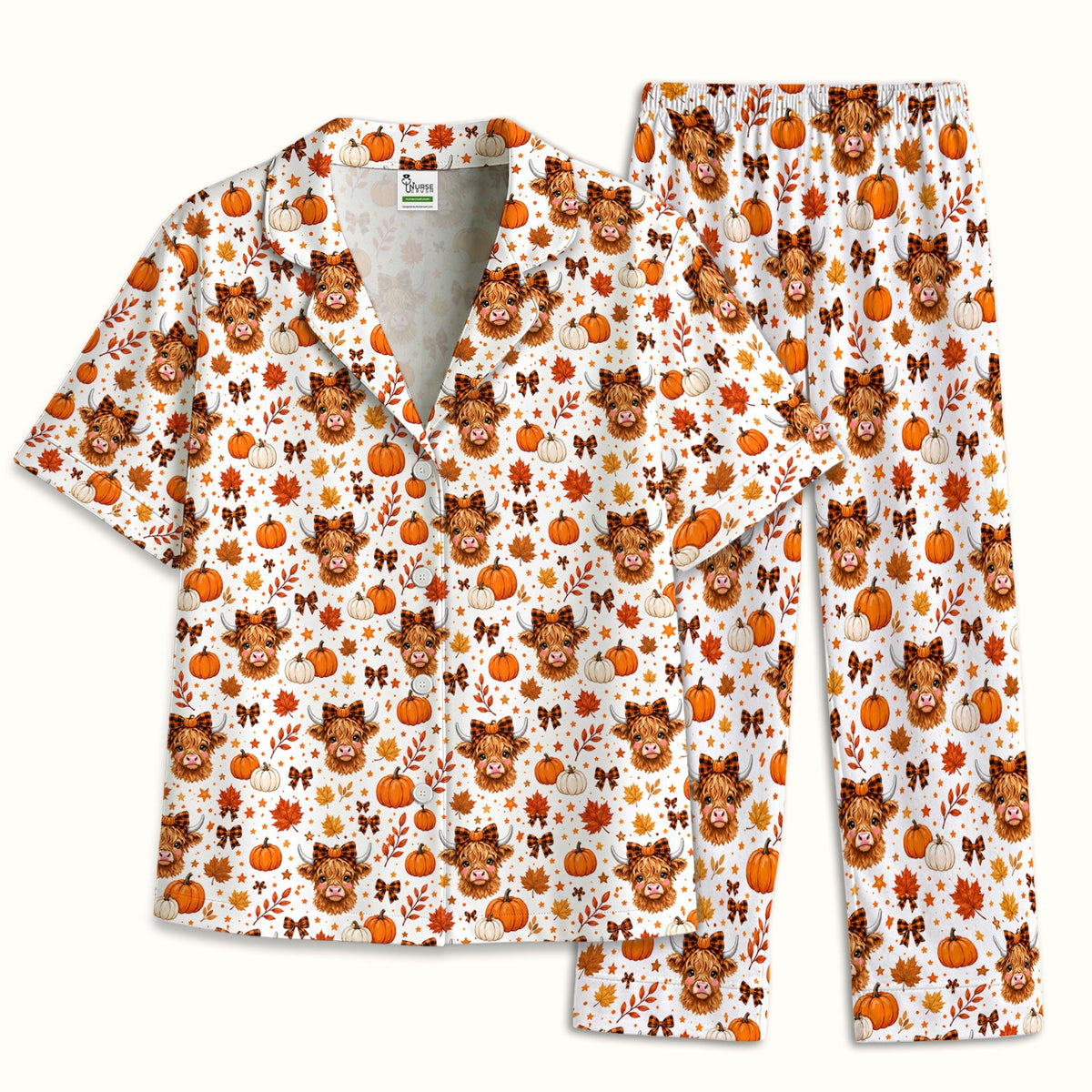 Fall Highland Cow Pajama Set