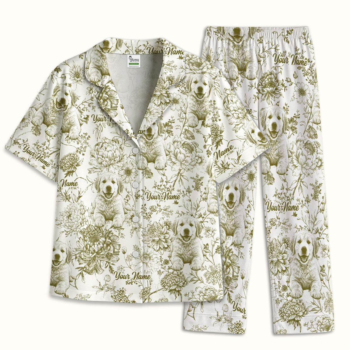 Personalized Pet Photo Floral Pajama Set